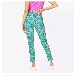 Lilly Pulitzer Luxletic Corso golf pants "Par Fection" blue print 14